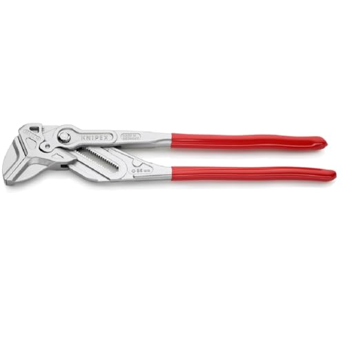 KNIPEX Zangenschlüssel, verchromt, 400 mm, greift stufenlos bis 68 mm, Feinverstellung per Knopfdruck, Schraubenschlüssel, Armaturenzange, 86 03 400 von Knipex