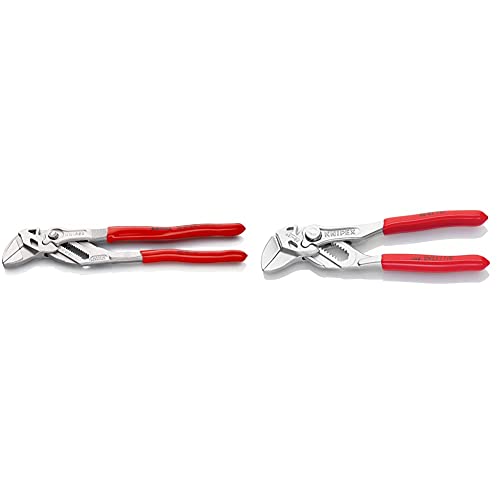 KNIPEX Zangenschlüssel Zange und Schraubenschlüssel in einem Werkzeug (250 mm) 86 03 250 SB (SB-Karte/Blister) & Mini-Zangenschlüssel Zange und Schraubenschlüssel in einem Werkzeug (125 mm) 86 03 125 von Knipex
