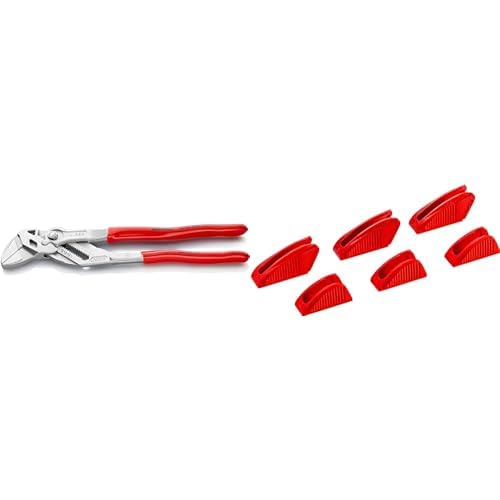 KNIPEX Zangenschlüssel Zange und Schraubenschlüssel in einem Werkzeug (250 mm) 86 03 250 & Schonbacken für 86 XX 250 3 Paar 86 09 250 V01 von Knipex