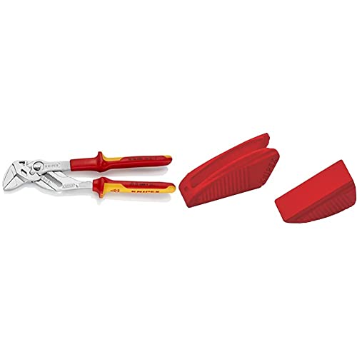 Knipex Zangenschlüssel Zange und Schraubenschlüssel in einem Werkzeug 1000V-isoliert (250 mm) 86 06 250 & Schonbacken für 86 XX 250 3 Paar 86 09 250 V01 von Knipex