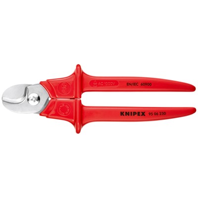 Kabelschere 95 06 230 poliert rostfrei kunststoffüberz. VDE ø16mm 230mm von Knipex