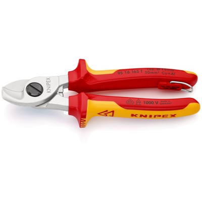 Kabelschere 95 16 165 T verchromt Mehrkomp. mit Öse VDE ø15mm 165mm von Knipex
