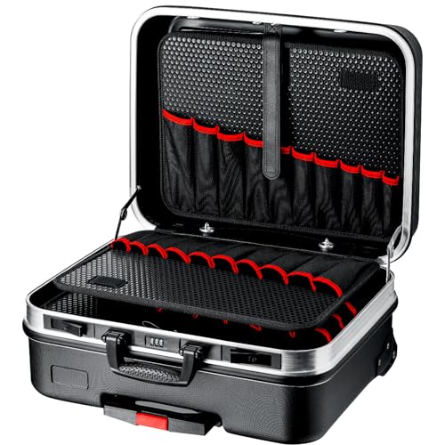 KNIPEX Werkzeugkoffer "BIG Basic Move", leer, mit Rollen, Teleskopgriff, 54 Steckmöglichkeiten, 33 l Volumen, Werkzeugtrolley, 00 21 06 LE von KNIPEX