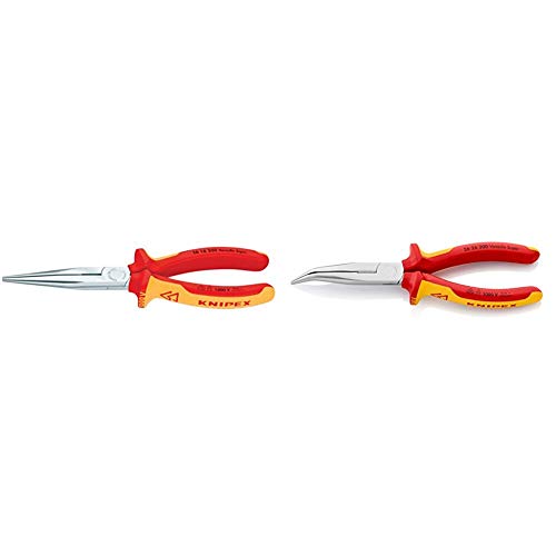 Knipex 26 16 200 SB Flachrundzange mit Schneide Länge: 230 mm & 26 26 200 – Flachrundzange mit Schneide, VDE-geprüft von Knipex