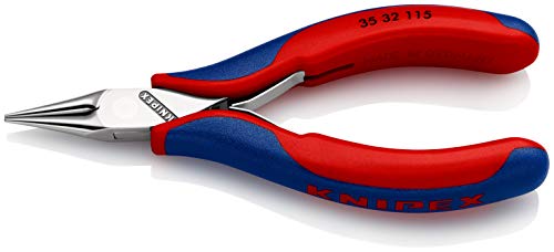 Knipex Elektronik-Greifzange mit Mehrkomponenten-Hüllen 115 mm (SB-Karte/Blister) 35 32 115 SB von Knipex