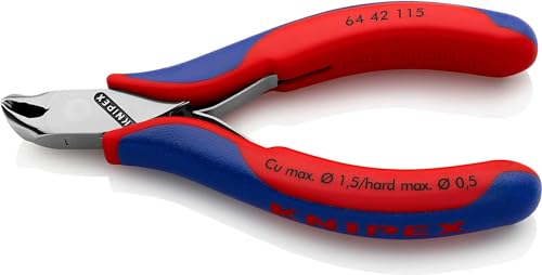 KNIPEX Elektronik-Vornschneider mit Mehrkomponenten-Hüllen 115 mm 64 42 115 SB von KNIPEX