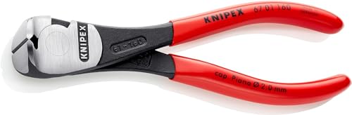 KNIPEX Kraft-Vornschneider mit Kunststoff überzogen schwarz atramentiert 160 mm, 67 01 160 von KNIPEX