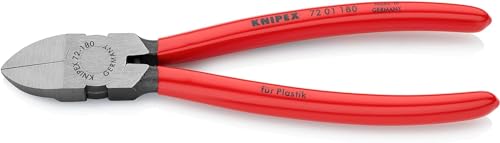 KNIPEX Seitenschneider für Kunststoff mit Kunststoff überzogen 180 mm, 72 01 180 von KNIPEX