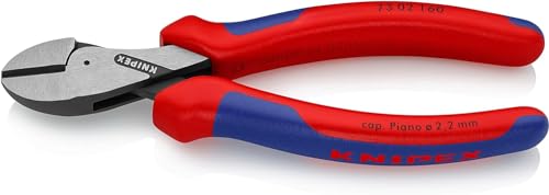 Knipex X-Cut® Kompakt-Seitenschneider hochübersetzt schwarz atramentiert, mit Mehrkomponenten-Hüllen 160 mm 73 02 160 von Knipex