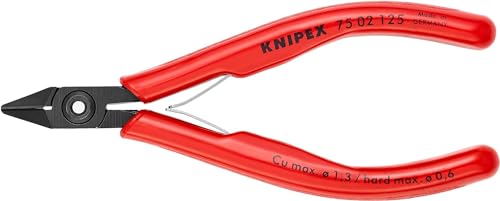 Knipex Elektronik-Seitenschneider brüniert, mit Kunststoff-Hüllen 125 mm (SB-Karte/Blister) 75 02 125 SB von Knipex