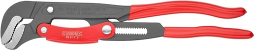 KNIPEX Rohrzange S-Maul mit Schnelleinstellung, Chrom-Vanadium, grau pulverbeschichtet, mit rutschhemmendem Griffen, 420 mm, 83 61 015 von Knipex