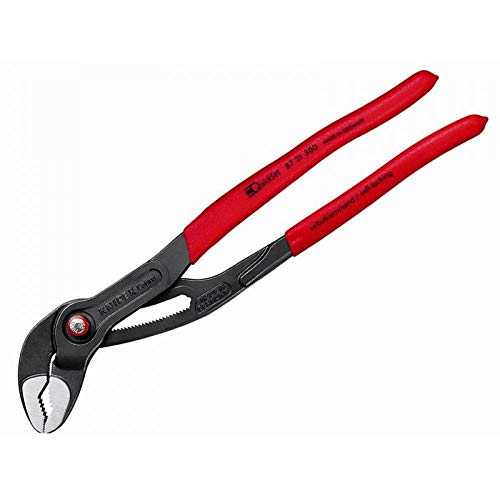 KNIPEX Cobra QuickSet, Wasserpumpenzange | Rohrzange, groß, Chrom-Vanadium, atramentiert, 300 mm (SB-Karte/Blister), 87 21 300 SB von Knipex