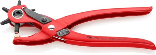 Knipex Revolverlochzange rot pulverbeschichtet 220 mm (SB-Karte/Blister) 90 70 220 SB von Knipex