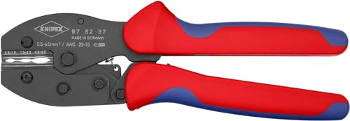 Knipex PreciForce® Crimpzange brüniert, mit Mehrkomponenten-Hüllen 220 mm 97 52 37 von Knipex