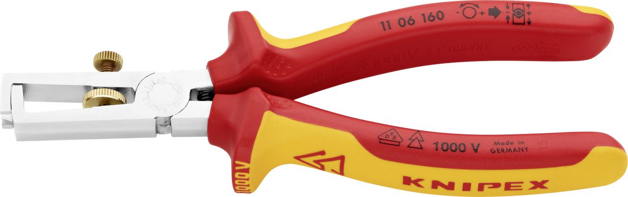 Knipex Abisolierzange 160 mm VDE verchromt Mehrkomponenten-Hülle von Knipex