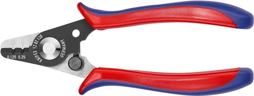 Knipex Abisolierzange für Glasfaserkabel brüniert, mit Kunststoff-Griffhüllen 130 mm 12 82 130 SB von Knipex