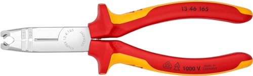 Knipex Abmantelungszange verchromt, isoliert mit Mehrkomponenten-Hüllen, VDE-geprüft 165 mm (SB-Karte/Blister) 13 46 165 SB von Knipex
