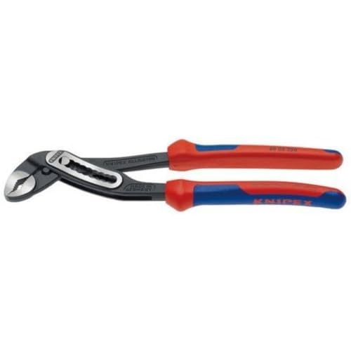 KNIPEX Alligator Wasserpumpenzange auf SB-Karte mit schlanken Mehrkomponenten-Hüllen schwarz atramentiert 250 mm, 88 02 250 SB von KNIPEX