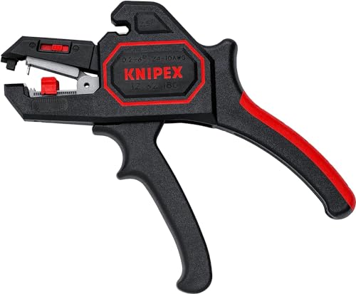KNIPEX Automatische Abisolierzange, in Blister, 0,2-6 mm², Feinjustierung, einstellbarer Längenanschlag, Abisolierwerkzeug, Abisolierer, 12 62 180 SB von Knipex