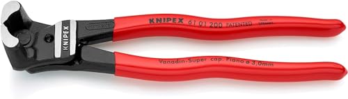 Knipex Bolzen-Vornschneider hochübersetzt schwarz atramentiert, mit Kunststoff überzogen 200 mm (SB-Karte/Blister) 61 01 200 SB von Knipex
