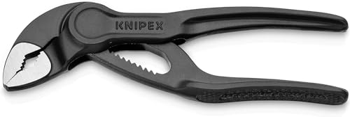 KNIPEX Cobra® XS Mini-Wasserpumpenzange, 100 mm, Muttern bis 24 mm, Rohre bis 28 mm, Selbstklemm-Effekt, Rohrzange, EDC, 87 00 100 von Knipex