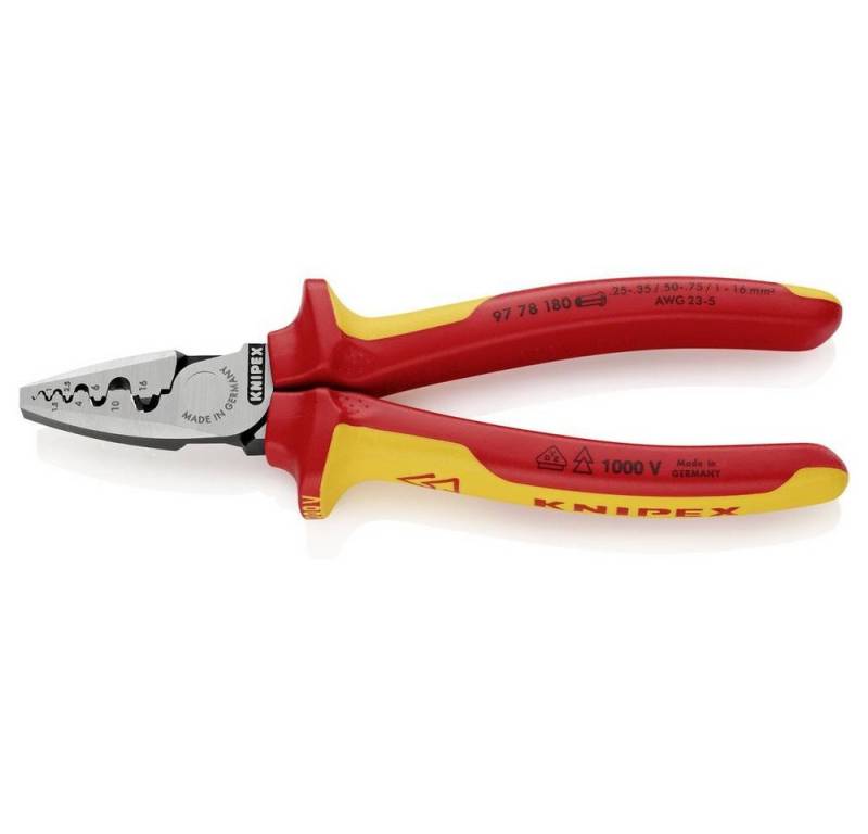 Knipex Crimpzange VDE-Crimpzange für Aderendhülsen 97 78 180 von Knipex