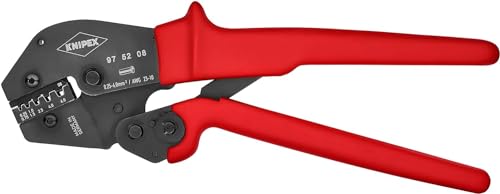 KNIPEX Crimpzange auch für Zweihandbedienung mit rutschhemmenden Kunststoff-Hüllen brüniert 250 mm, 97 52 08 von KNIPEX