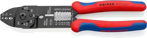 KNIPEX Crimpzange mit Mehrkomponenten-Hüllen schwarz lackiert 230 mm, 97 21 215 C von KNIPEX