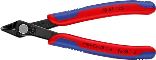KNIPEX Electronic Super Knips brüniert, mit Mehrkomponenten-Hüllen 125 mm (SB-Karte/Blister) 78 61 125 SB von Knipex