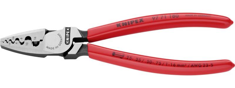 Knipex Elektriker-Klappmesser Knipex Aderendhülsenzange 0,5-16 SB von Knipex
