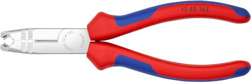 KNIPEX Abmantelungszange mit Mehrkomponenten-Hüllen verchromt 165 mm, 13 45 165 von KNIPEX