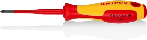 Knipex Schraubendreher (Slim) für Kreuzschlitzschrauben Pozidriv® brüniert, isolierender Mehrkomponenten-Griff, VDE-geprüft 187 mm 98 25 01 SL von Knipex
