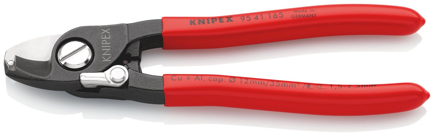Knipex Kabelschere 95 41 165 Kabelschere mit Kunststoff überzogen brüniert 165 mm von Knipex