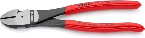 Knipex Kraft-Seitenschneider schwarz atramentiert, mit Kunststoff überzogen 200 mm 74 01 200 von Knipex