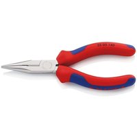 Flachrundzange mit Schneide verchromt, 2K-Griff, Radiozange, ölgehärtet, Länge: 25 05 140 140mm - Knipex von Knipex