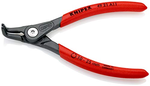 Knipex Präzisions-Sicherungsringzange für Außenringe auf Wellen grau atramentiert, mit rutschhemmendem Kunststoff überzogen 130 mm (SB-Karte/Blister) 49 21 A11 SB von Knipex