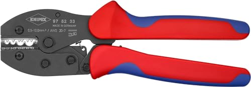 Knipex PreciForce® Crimpzange brüniert, mit Mehrkomponenten-Hüllen 220 mm (SB-Karte/Blister) 97 52 33 SB von Knipex