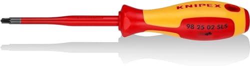 KNIPEX Schraubendreher (Slim) PlusMinus Pozidriv isolierender Mehrkomponenten-Griff, VDE-geprüft brüniert 212 mm, 98 25 02 SLS von KNIPEX