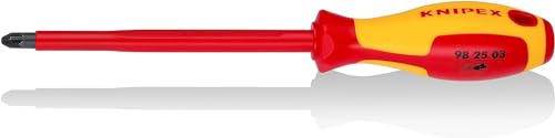 Knipex Schraubendreher für Kreuzschlitzschrauben Pozidriv® brüniert, isolierender Mehrkomponenten-Griff, VDE-geprüft 270 mm 98 25 03 von Knipex