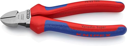 Knipex Seitenschneider schwarz atramentiert, mit Mehrkomponenten-Hüllen 160 mm (SB-Karte/Blister) 70 02 160 SB von Knipex