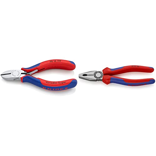 Knipex Seitenschneider verchromt, mit Mehrkomponenten-Hüllen 110 mm 70 15 110 & Kombizange schwarz atramentiert, mit Mehrkomponenten-Hüllen 180 mm 03 02 180 Knipex Seitenschneider verchromt, mit Mehrkomponenten-Hüllen 110 mm 70 15 110 & Kombizange schwarz atramentiert, mit Mehrkomponenten-Hüllen 180 mm 03 02 180 von KNIPEX