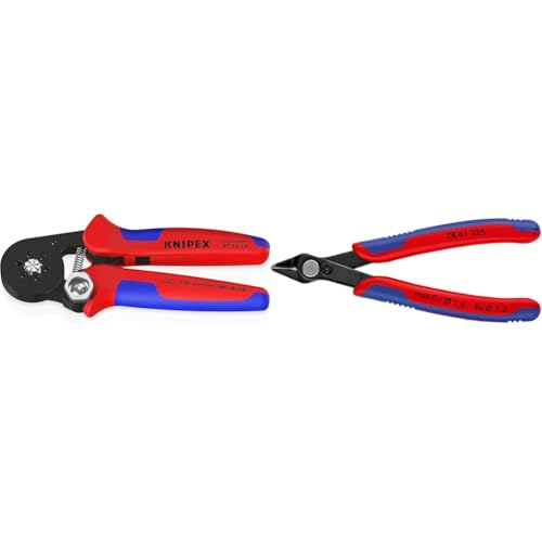 Knipex Selbsteinstellende Crimpzange für Aderendhülsen mit Seiteneinführung brüniert & Electronic Super Knips, 125 mm 78 61 125 von Knipex