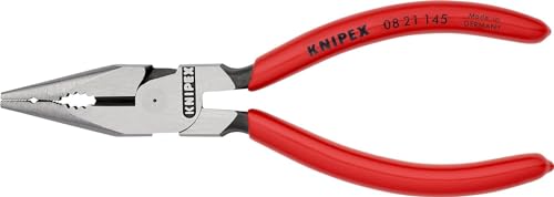 Knipex Spitz-Kombizange schwarz atramentiert, mit Kunststoff überzogen 145 mm (SB-Karte/Blister) 08 21 145 SB von Knipex