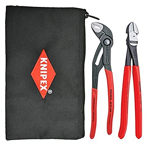 Knipex Tools 9 K 00 80 115 uns Cobra Zangen und Diagonal Cutter Werkzeug Set mit Keeper Beutel (2 Stück) von Knipex