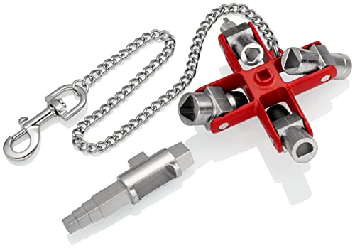 Knipex Universal-Schlüssel "Bau" für gängige Schränke und Absperrsysteme 90 mm (SB-Karte/Blister) 00 11 06 V01 von Knipex