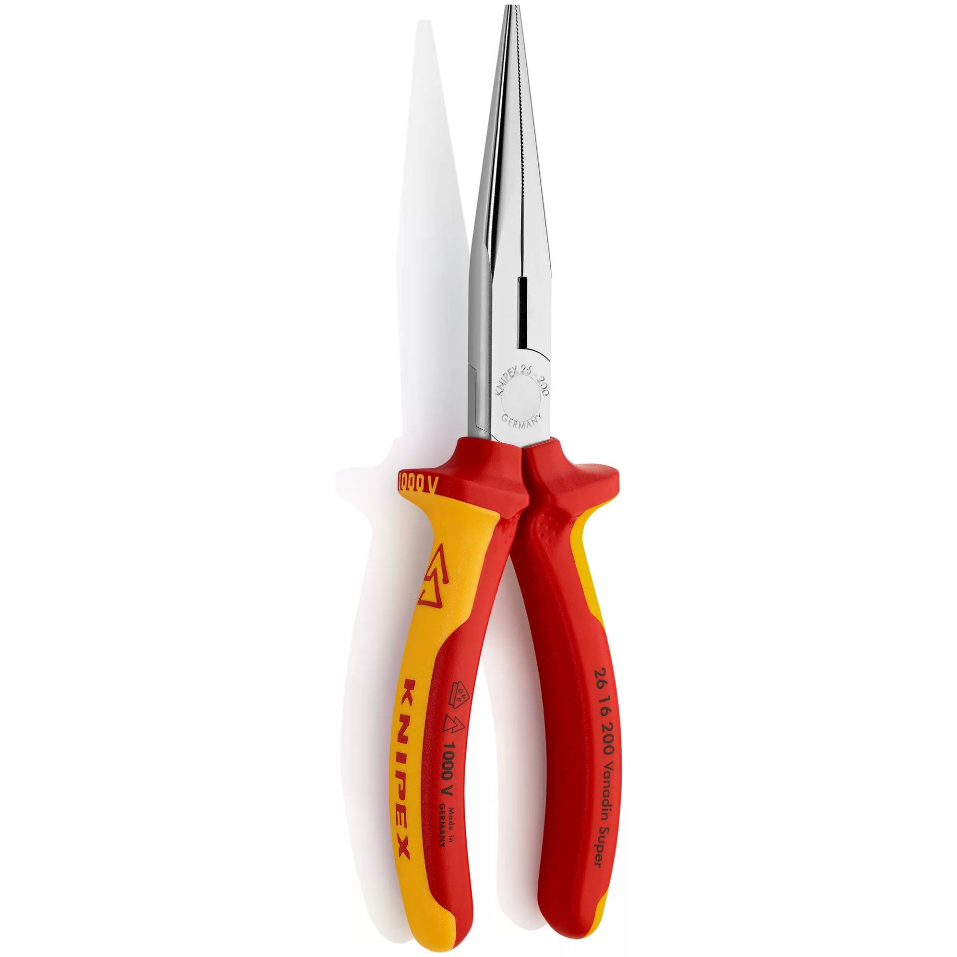 Knipex VDE-Flachrundzange mit Schneide verchromt 200 mm Knipex VDE-Flachrundzange mit Schneide verchromt 200 mm von Knipex