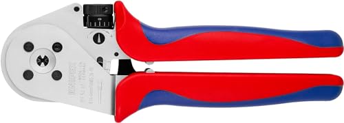 Knipex Vierdornpresszange für gedrehte Kontakte verchromt, mit Mehrkomponenten-Hüllen 230 mm 97 52 65 von Knipex