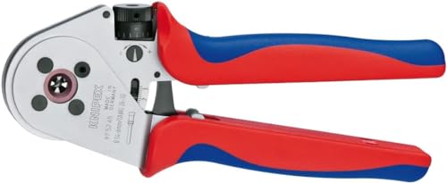 Knipex Vierdornpresszange für gedrehte Kontakte verchromt, mit Mehrkomponenten-Hüllen 250 mm 97 52 65 A von Knipex