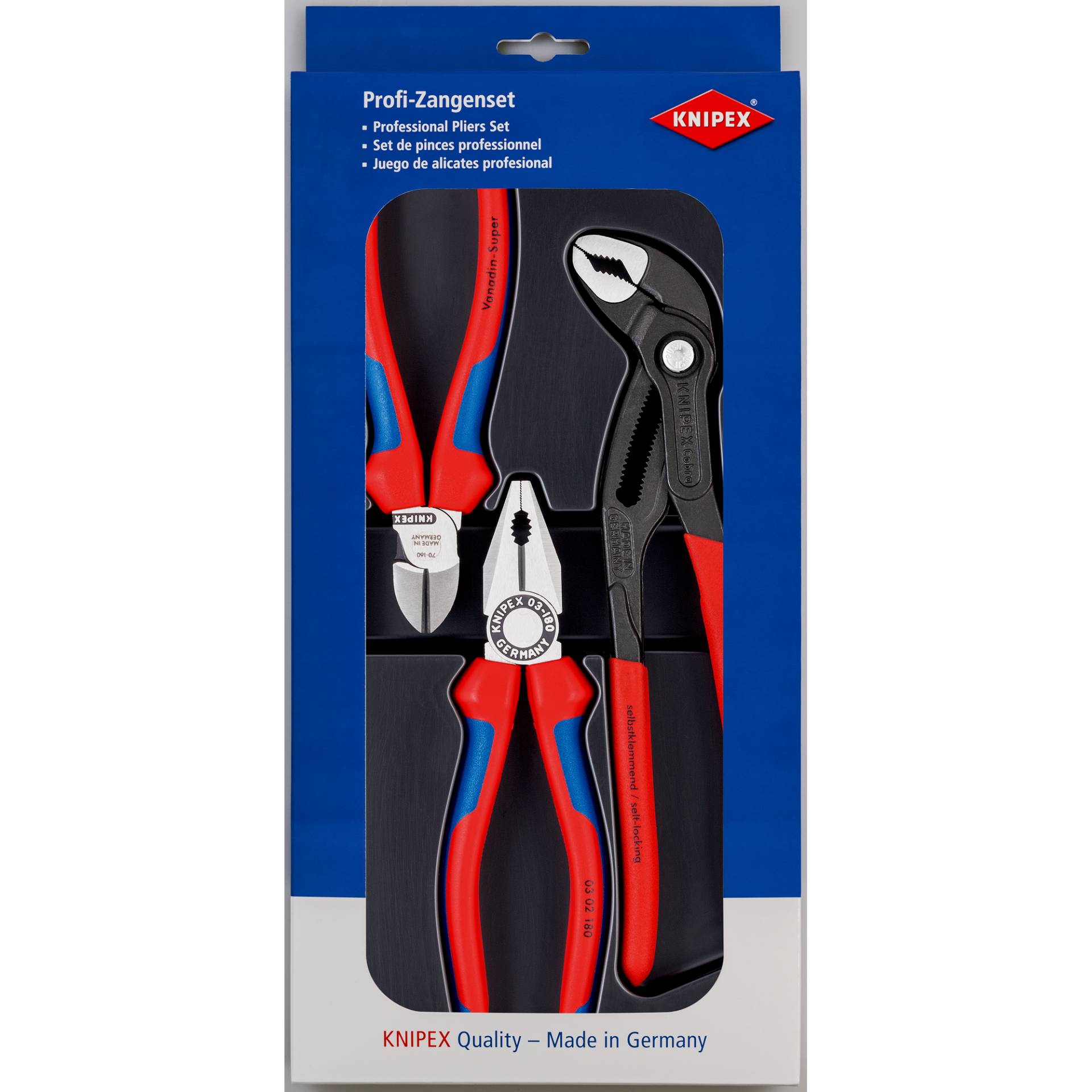 Knipex Werkzeug-Set rot/blau 370 mm 3-teilig Knipex Werkzeug-Set rot/blau 370 mm 3-teilig von Knipex