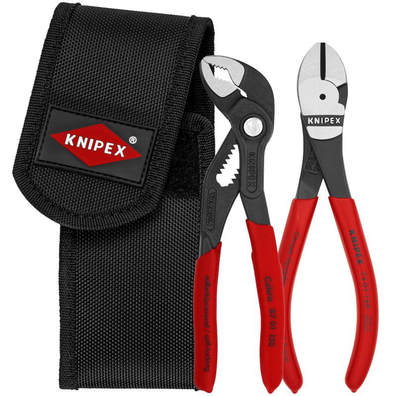 Knipex Zangen-Set mit Werkzeuggürteltasche schwarz/rot 2-teilig von Knipex